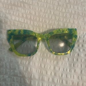 Urban Outfitters I-Sea Green and Yellow Sunglasses